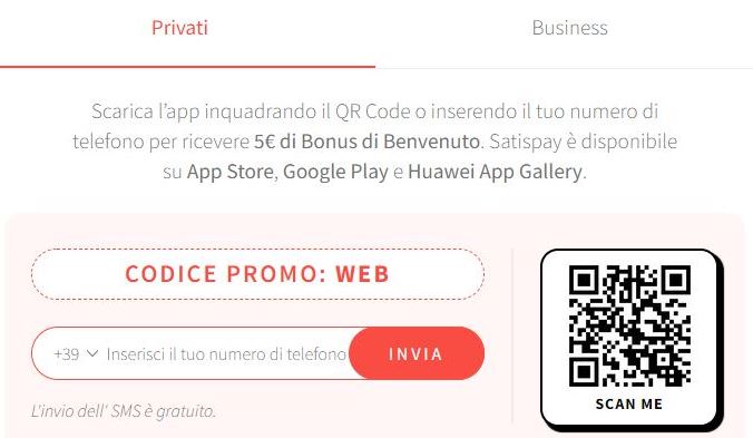 Registrazione su Satispay