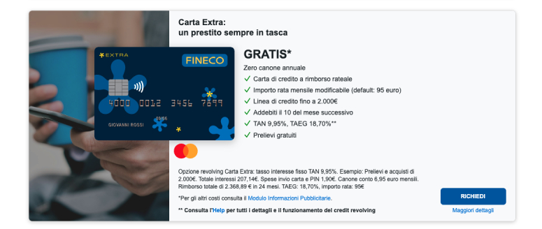 Carta Extra Fineco